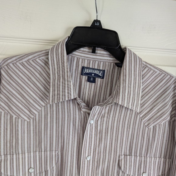 Vintage Striped Panhandle Pearl Snap Shirt Size 18/36 - Picture 4 of 8